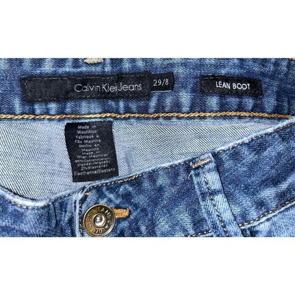 Calvin Klein Jeans Womens Size 29/8 Blue Denim Lean Bootcut - Picture 3 of 4